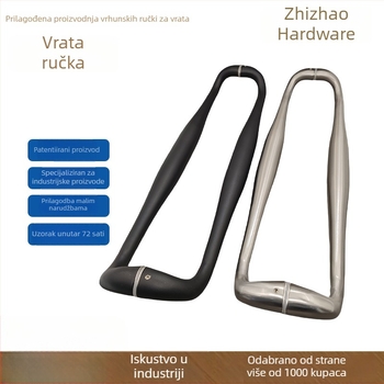 Drška za vrata od nehrđajućeg čelika za staklena vrata, cijevnog oblika, završna površina s četkanim efektom, elektrogalvanizacija