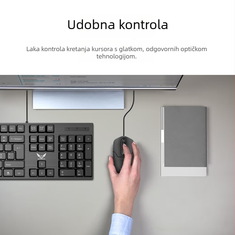 Žični USB optički miš, 1000 DPI, 3 tipke, 1 m kabel, Plug-and-Play za stolna i prijenosna računala