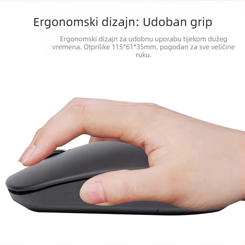 Lenovo bežična miša M100, optički senzor 1200dpi, USB, 2,4 GHz, 2 tipke, dodirni kotačić za pomicanje