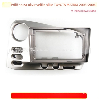 Okvir ploče središnje navigacije za 2003-2004 Toyota Corolla Matrix / Pontiac — Težina 1000G; Materijal: Plastika; Marka: Peakness; Kompatibilni modeli: 2003-2004 Toyota Corolla Matrix / Pontiac