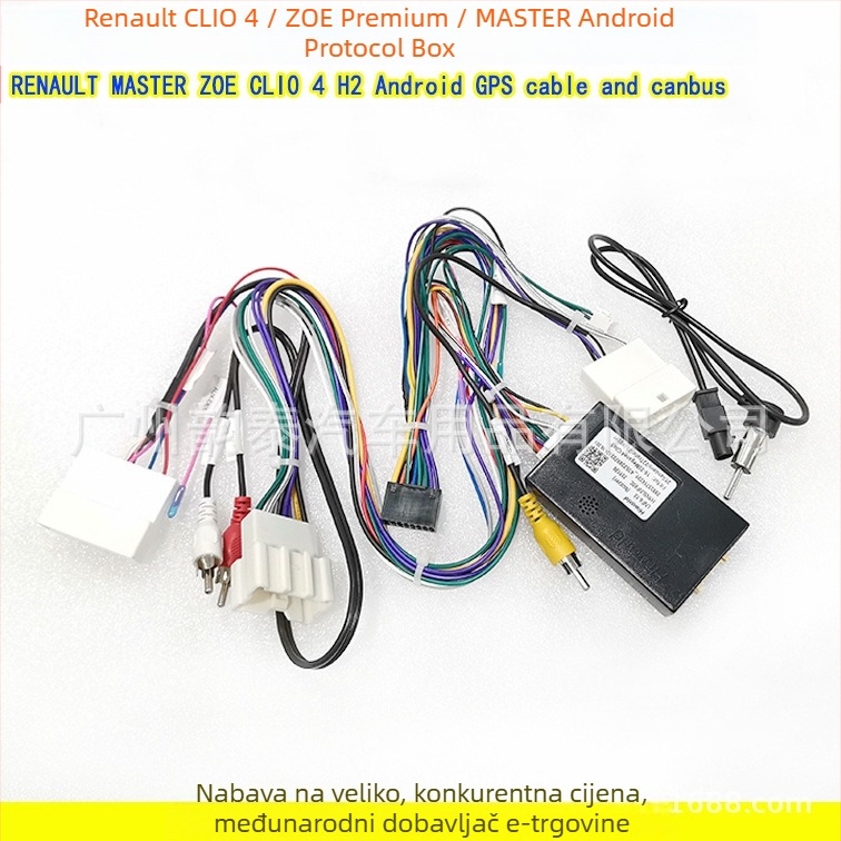 Android navigacijski kabel za modifikaciju protokolske kutije – RE-35, kompatibilno Renault Clio 4 / Zoe / Kangoo Master, bakreni vod, audio modifikacija, Evoresn/yisen