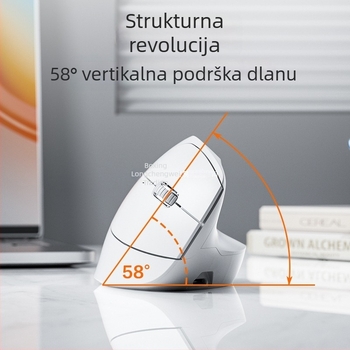 X9 Ergonomska vertikalna bežična miša s Bluetoothom i 2,4 GHz dvostrukim načinom rada, tiha uredska miš