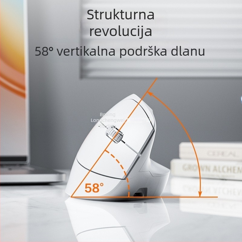 X9 Ergonomska vertikalna bežična miša s Bluetoothom i 2,4 GHz dvostrukim načinom rada, tiha uredska miš