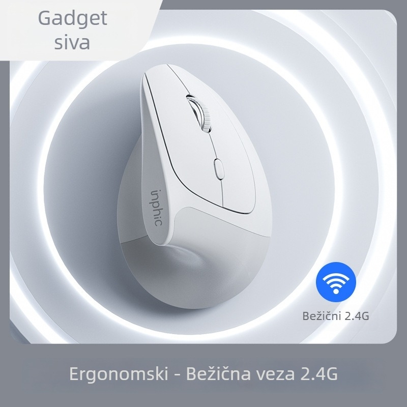 X9 Ergonomska vertikalna bežična miša s Bluetoothom i 2,4 GHz dvostrukim načinom rada, tiha uredska miš