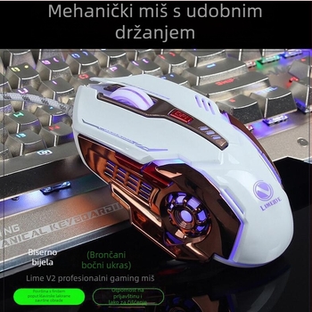 LIMEIDE Q7 USB optička gaming miša za desktop, 1200 DPI, 7 tipki, žičana veza, kabel 1,5 m