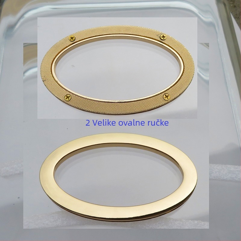 Metalni držač ručke torbe – jaje-oblika oval, ravna šipka, veliki prsten, za žene