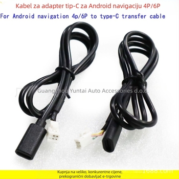 Adapter kabel 4P6P na Type-C ženski za Android navigaciju — bakreni vodič, Android-kompatibilan, bez prilagođavanja, audio modifikacija, Evoresn/Yisen