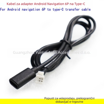 Adapter kabel 4P6P na Type-C ženski za Android navigaciju — bakreni vodič, Android-kompatibilan, bez prilagođavanja, audio modifikacija, Evoresn/Yisen