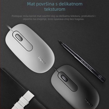 N200 optička miš, USB, 1200 DPI, 3 tipke, kompatibilna sa stolnim računalima, kabel 1 m