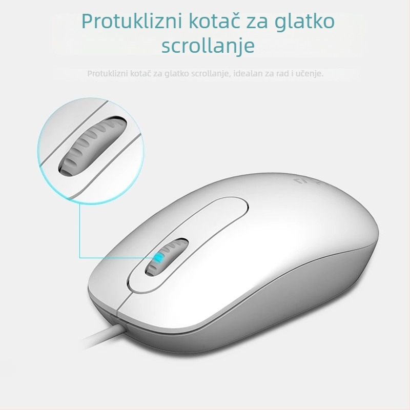 N200 optička miš, USB, 1200 DPI, 3 tipke, kompatibilna sa stolnim računalima, kabel 1 m