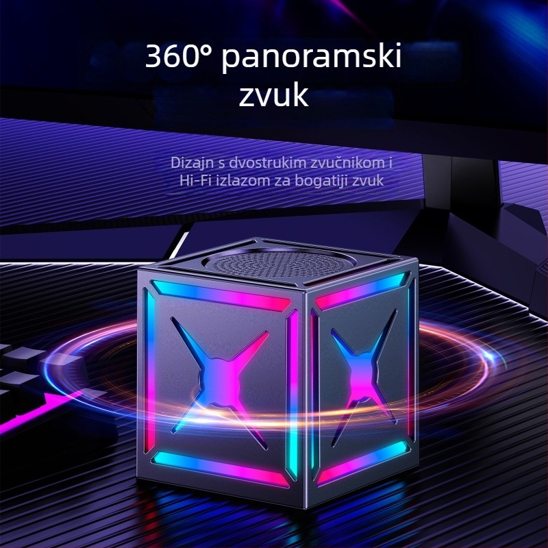Prijenosni vanjski Bluetooth zvučnik 5W, Bluetooth 5.0, ugrađena baterija 800–1000mAh, frekvencijski raspon 100Hz–20kHz, SNR ≥70dB