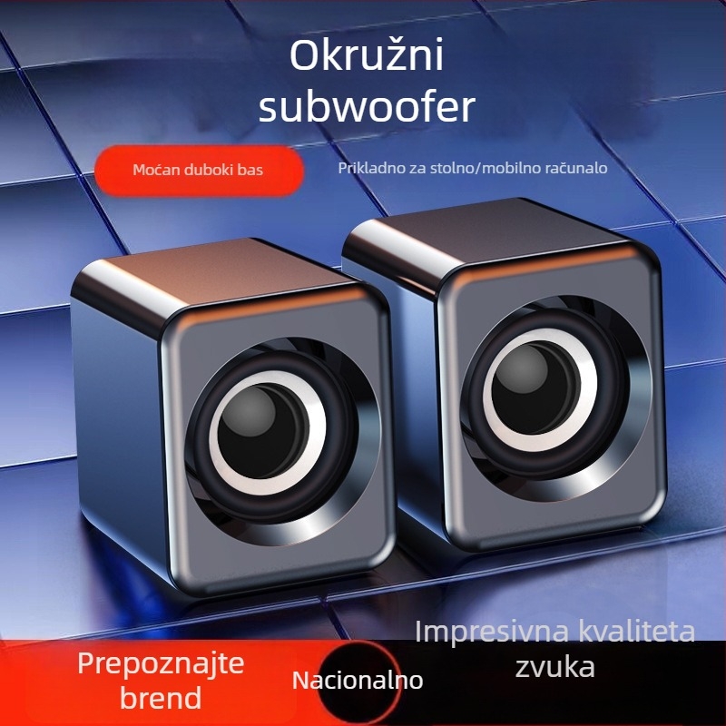 Stolni računala zvučnici, 2 zvučnika, USB napajanje, 3.5 mm ulaz, Bluetooth 5.0, raspon frekvencija 100 Hz–20 kHz