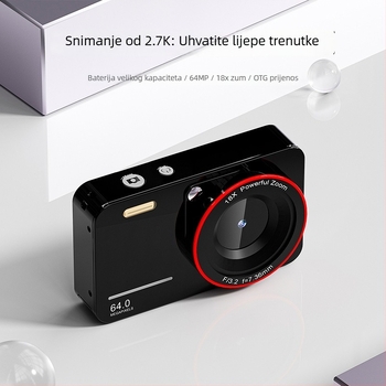 4K digitalna kamera za kampus s teleobjektivom, 18x optički zoom, CMOS senzor, 2,8-inčni LCD zaslon, potpuno ručno upravljanje