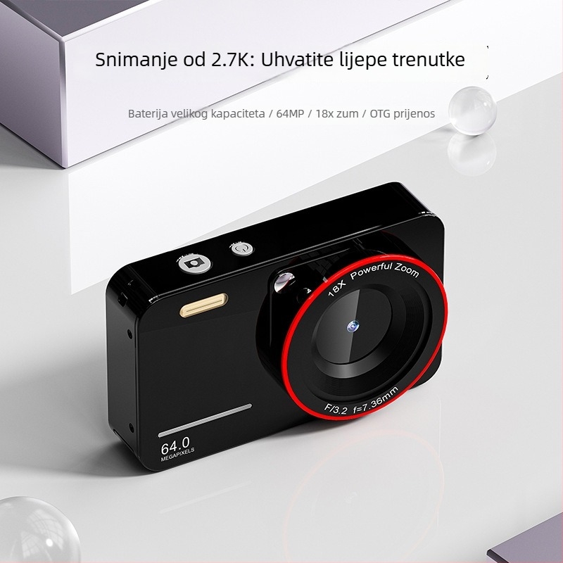 4K digitalna kamera za kampus s teleobjektivom, 18x optički zoom, CMOS senzor, 2,8-inčni LCD zaslon, potpuno ručno upravljanje