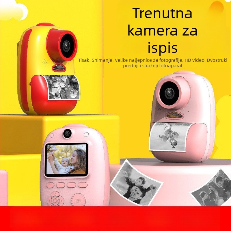 Dječja Polaroid digitalna kamera s termalnim ispisom, mini dvostruki objektiv, model D10, TF kartica, LCD 2,0″, senzor 1–5 MP, ABS kućište