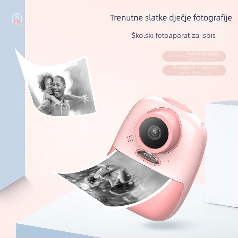 Dječja Polaroid digitalna kamera s termalnim ispisom, mini dvostruki objektiv, model D10, TF kartica, LCD 2,0″, senzor 1–5 MP, ABS kućište