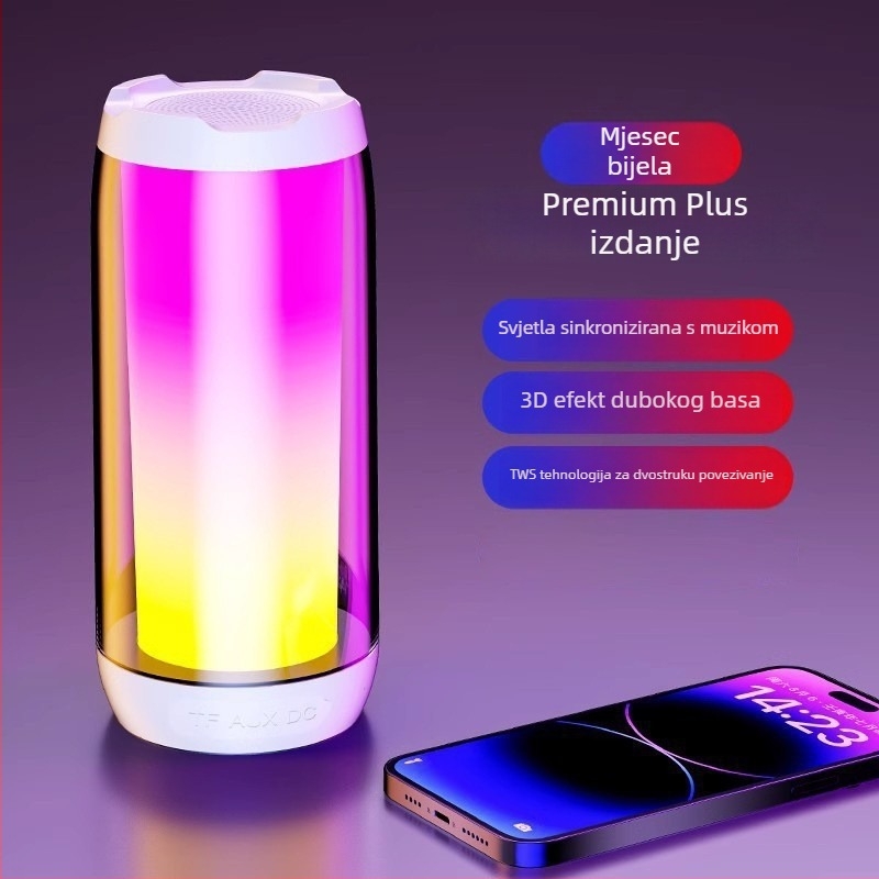 Bluetooth zvučnik s RGB osvježenjem, ugrađena baterija, Bluetooth 5.3, 40 Hz–20 kHz, SNR ≥70 dB