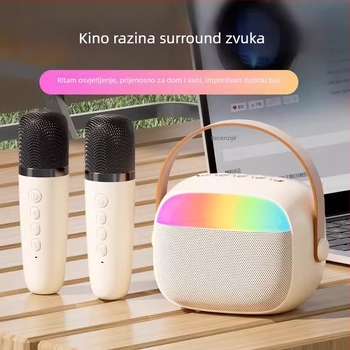 Bluetooth zvučnik s integriranim i odvojivim mikrofonom za kućnu i vanjsku upotrebu — 5W, Bluetooth 5.3, 100Hz–20kHz, domet 10m, ugrađena baterija 1000–1200mAh