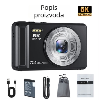 CCD digitalna kamera s 16x digitalnim zumom, prenosno 5K snimanje za kućnu upotrebu i studente