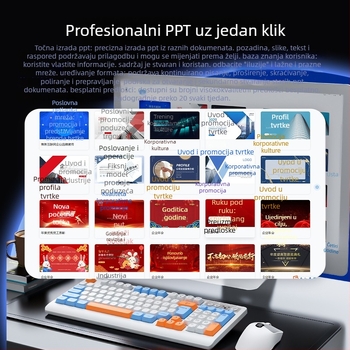 AI pametna tipkovnica sa tri načina: USB-C žična, 2.4G bežična, Bluetooth – 104 tipke, ergonomska, prilagodba OEM/ODM