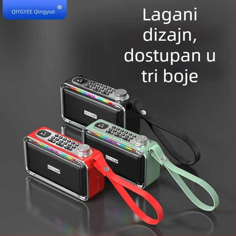 Qingyue S26 Bluetooth zvučnik s dvostrukim Hi‑Fi pogonima, izlaz 10W, ugrađena baterija 2000–4000mAh, Bluetooth 5.3, 100Hz–20kHz, SNR ≥75dB