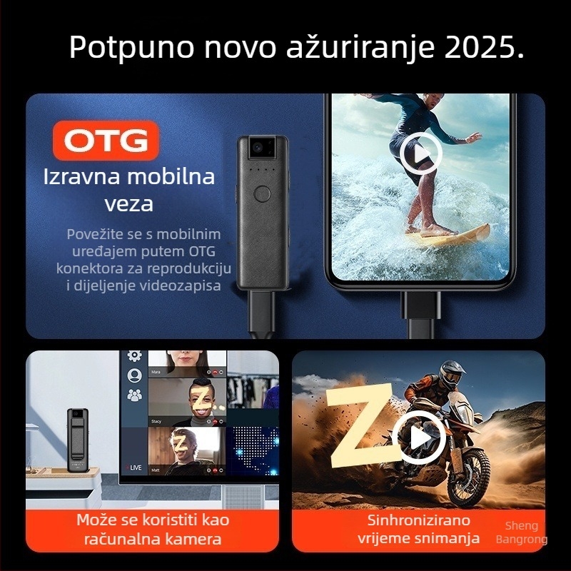 4K džepna akcijska kamera s videorekorderom, ultra dugo trajanje pripravnosti za nadzor i snimanje tijekom vožnje bicikla