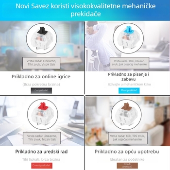 Xinmeng K918 Mehanička tipkovnica 104 tipke, žičana, s pozadinskim osvjetljenjem