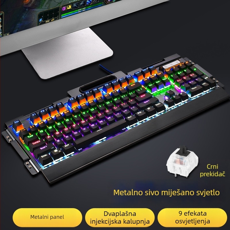 Xinmeng K918 Mehanička tipkovnica 104 tipke, žičana, s pozadinskim osvjetljenjem