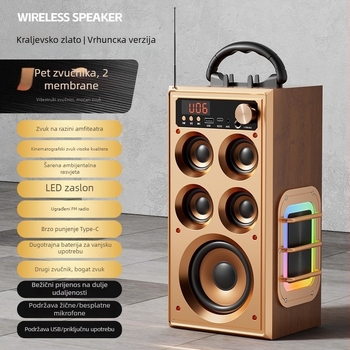 Bežični Bluetooth zvučnik za kućnu i vanjsku upotrebu, 80W, 5-drajverski sustav, ugrađena baterija 2000–4000mAh, Bluetooth 5.3, IPX3 otporan na vodu