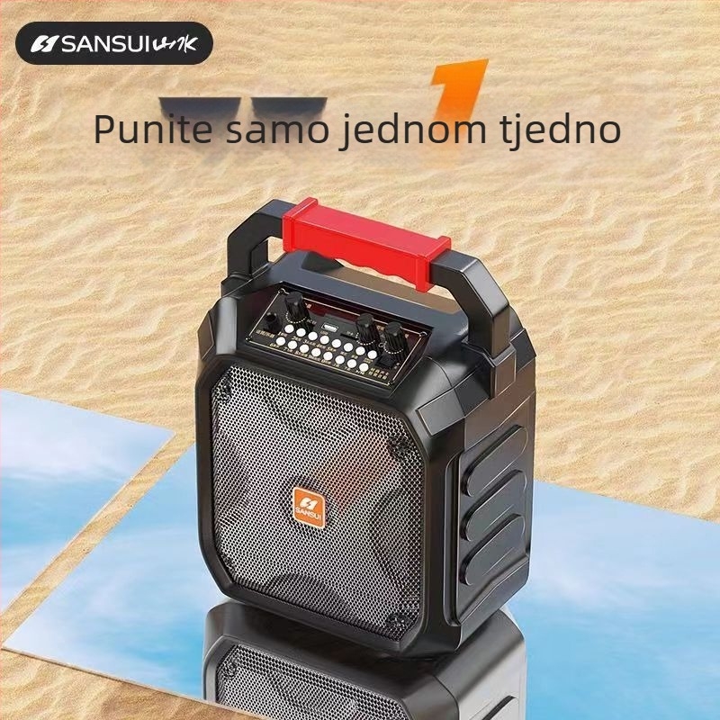 Prijenosni Bluetooth karaoke zvučnik za otvoreno – 20W, ugrađena baterija 2000–4000 mAh, Bluetooth 5.0, raspon frekvencija 100 Hz–20 kHz, SNR ≥85 dB