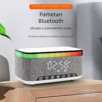 Bluetooth zvučnik s LED osvjetljenjem i bežičnim punjenjem – BT 5.2, 100 Hz–20 kHz, SNR ≥60 dB, 15 W, ugrađena baterija 1200–2000 mAh
