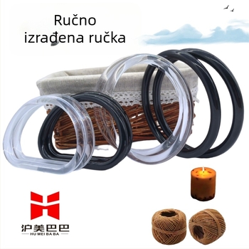 Akrilna drška s okruglim D-prstenom i polukružnom ručkom za torbu, DIY dodatak, vodootporan, svjež i sladak stil