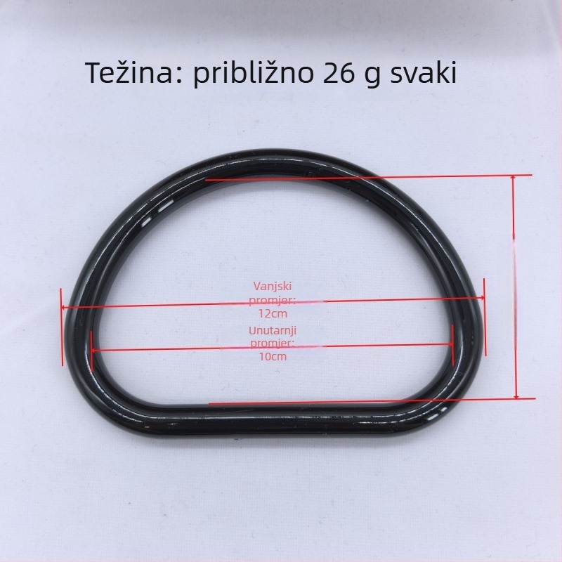 Akrilna drška s okruglim D-prstenom i polukružnom ručkom za torbu, DIY dodatak, vodootporan, svjež i sladak stil