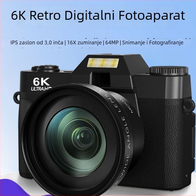 Bezzrcalna digitalna kamera – CMOS senzor, 6400 aktivnih pixela, 1080p video, elektronička stabilizacija slike, noćno snimanje