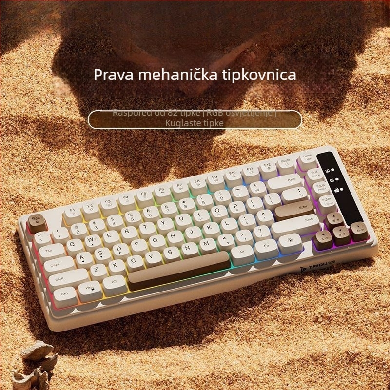Žična mehanička tipkovnica, 98+ tipki, zeleni prekidači, RGB pozadinsko osvjetljenje, univerzalna kompatibilnost