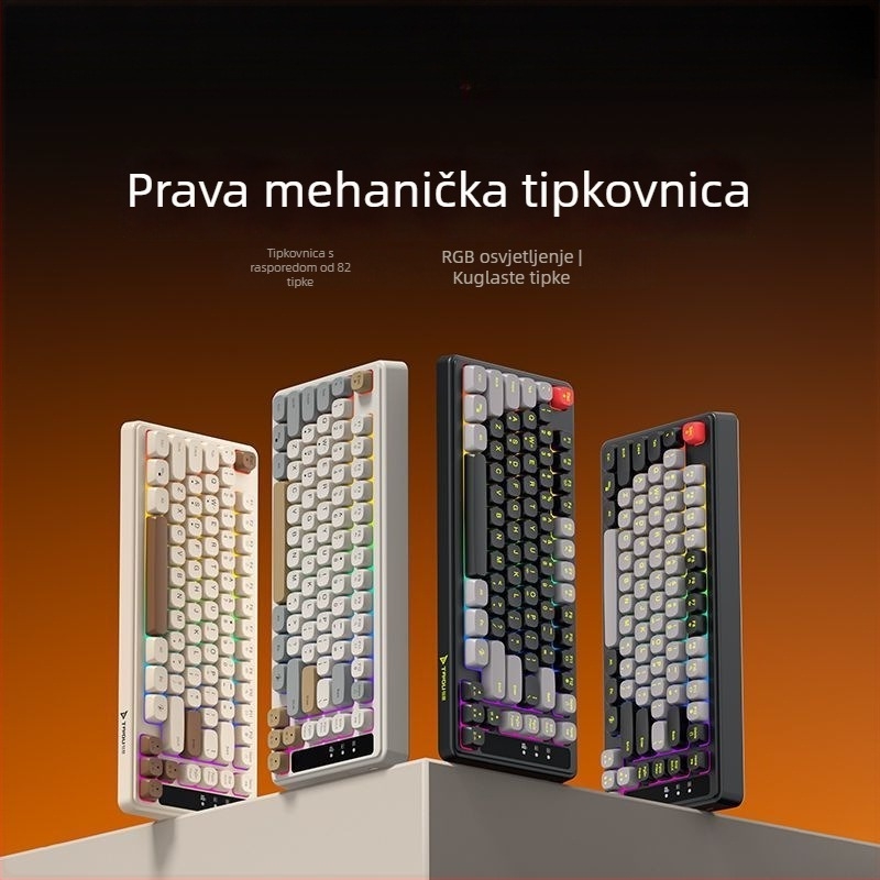 Žična mehanička tipkovnica, 98+ tipki, zeleni prekidači, RGB pozadinsko osvjetljenje, univerzalna kompatibilnost