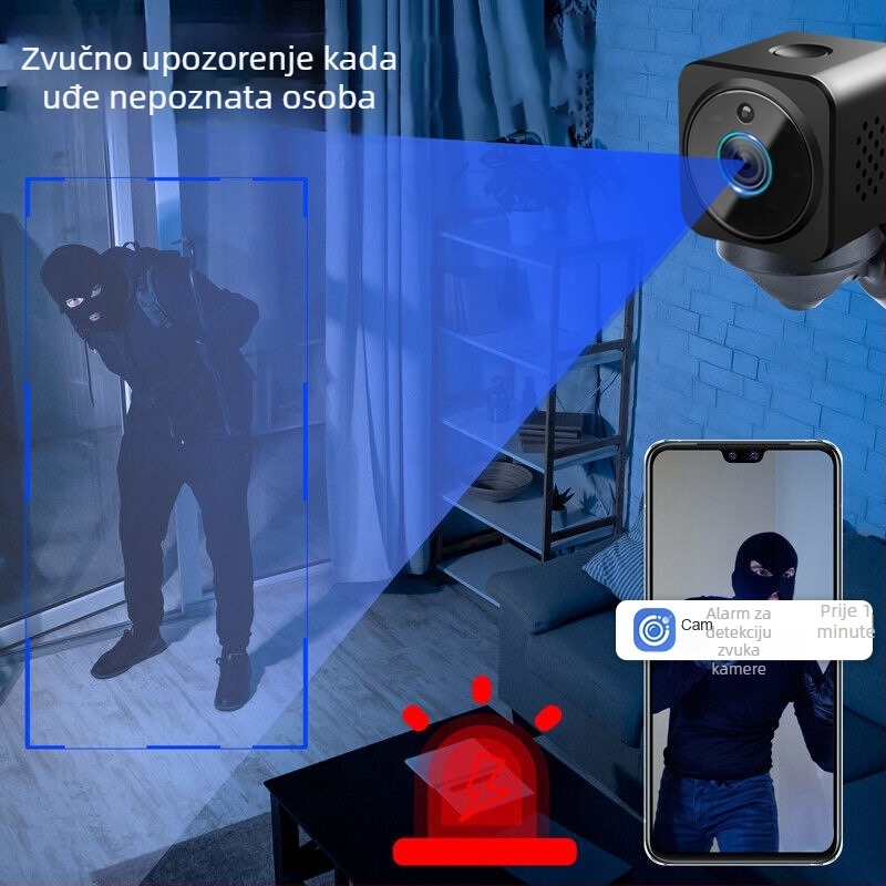 AS02 Bežično Wi‑Fi Nadzorna Kamera s Video Snimanjem, TF Kartica Podrška, Trajanje Baterije 240 Minuta