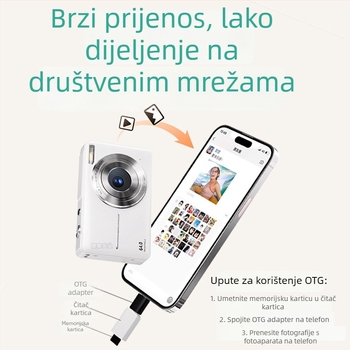 Model M5 Retro digitalna kamera s CCD senzorom, 8 MP, 18x optični zum, 2.4 inch LCD, periskopni objektiv, elektronicka stabilizacija slike, prepoznavanje lica, makro, USB 2.0, TF utor, ABS kućište, prijenosna kamera za putovanja, potpuno ručno upravljanje