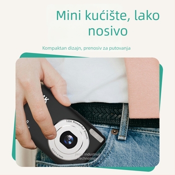 Model M5 Retro digitalna kamera s CCD senzorom, 8 MP, 18x optični zum, 2.4 inch LCD, periskopni objektiv, elektronicka stabilizacija slike, prepoznavanje lica, makro, USB 2.0, TF utor, ABS kućište, prijenosna kamera za putovanja, potpuno ručno upravljanje