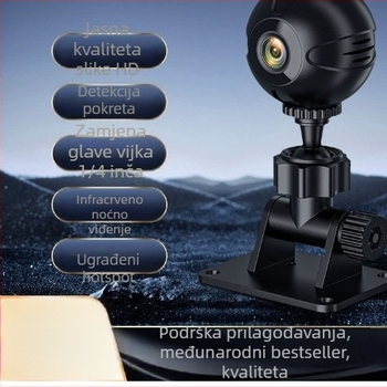 Bežična kućna kamera za nadzor, kružnog dizajna, HD video, infracrveno noćno viziranje, pohrana na TF karticu