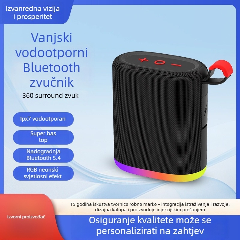Nova verzija 6.0: vanjski vodootporni RGB neonski Bluetooth zvučnik, prijenosni