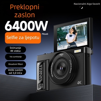 4K digitalna bezzrcalna kamera s rotirajućim zaslonom za selfie, višebojna, za studente i fotografiranje na kampusu