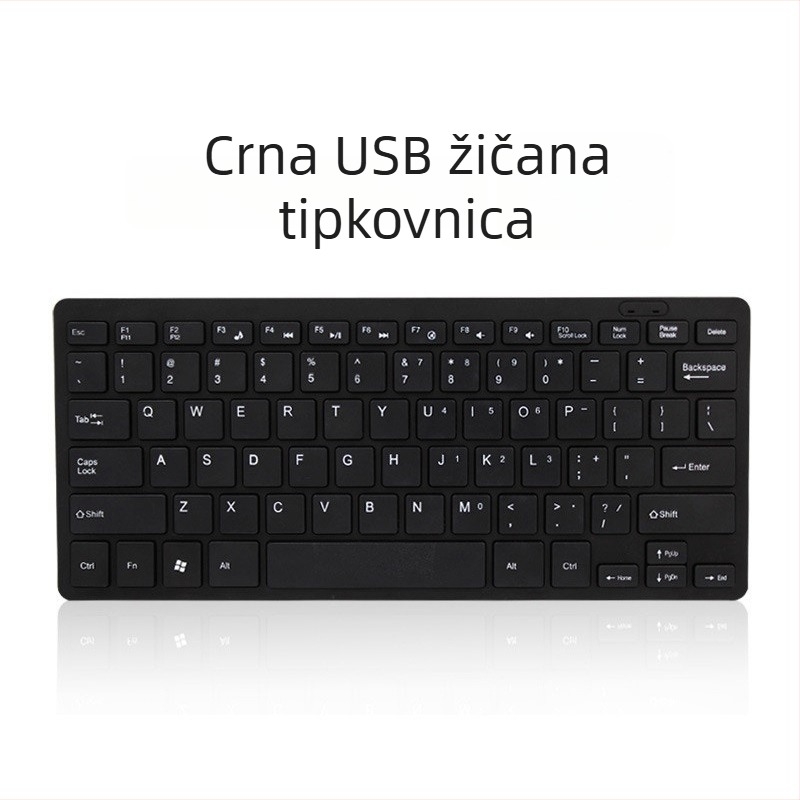 Žična USB tipkovnica za stolno računalo, 87 tipki, kompaktni raspored, vodootporna, bijeli osi prekidača, kabel 1,35 m