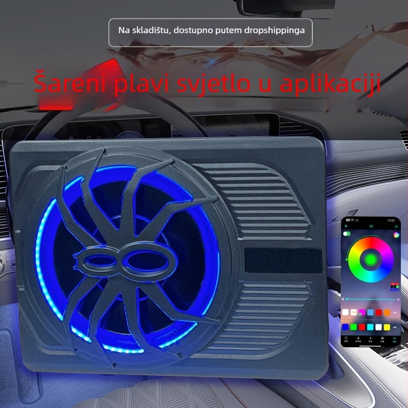 Auto audio subwoofer s integriranim pojačalom, 800W, 2.5Ω, 20Hz-150Hz, 91-100dB, aluminijsko kućište