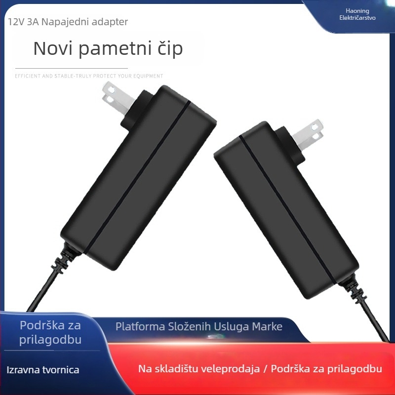 Napajanje 12V DC 3A za NVR snimače, sigurnosne kamere i usmjerivače, težina 100 g, kompaktni dizajn