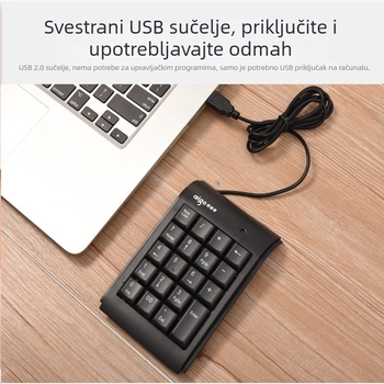 Patriot W909 žičana brojčana tipkovnica, 19 tipki, za prijenosna računala i uredske potrebe