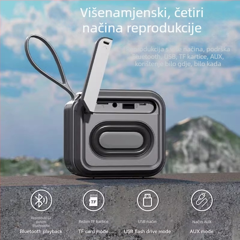 Prijenosni Bluetooth zvučnik za vanjsku upotrebu IPX7, Bluetooth 5.3, 5W izlazna snaga, 8 sati reprodukcije, MP3/USB podrška