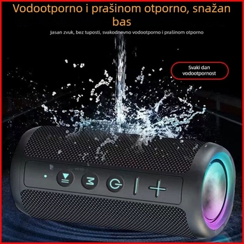 Vodootporan Bluetooth zvučnik za vanjsku upotrebu, 20W, IPX5, Bluetooth 5.0, ugrađena baterija 1000–1200 mAh, frekvencijski odziv 100 Hz–20 kHz