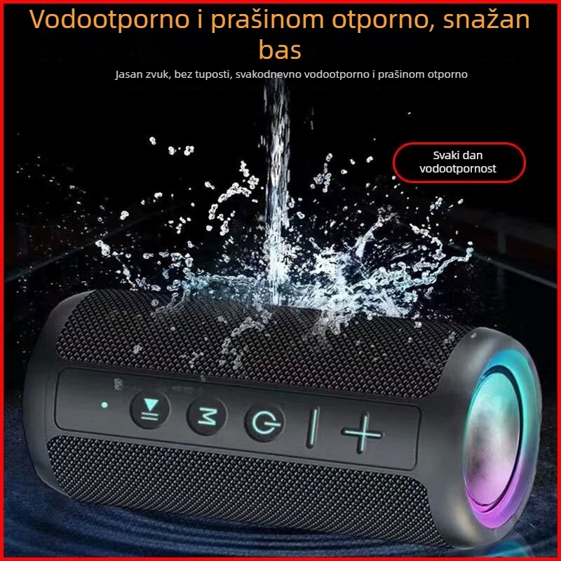 Vodootporan Bluetooth zvučnik za vanjsku upotrebu, 20W, IPX5, Bluetooth 5.0, ugrađena baterija 1000–1200 mAh, frekvencijski odziv 100 Hz–20 kHz