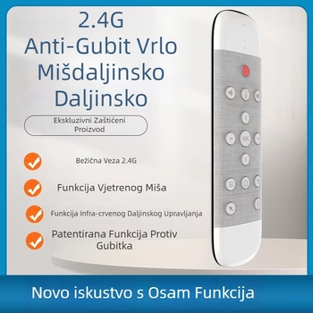 Air Mouse Q40 Bežični 2.4G s glasovnim upravljanjem, dvostruka tipkovnica, infracrveni dodirni pad, osvijetljeni daljinski upravljač
